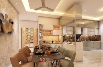 LIVING, DINING ROOM & KITCHEN