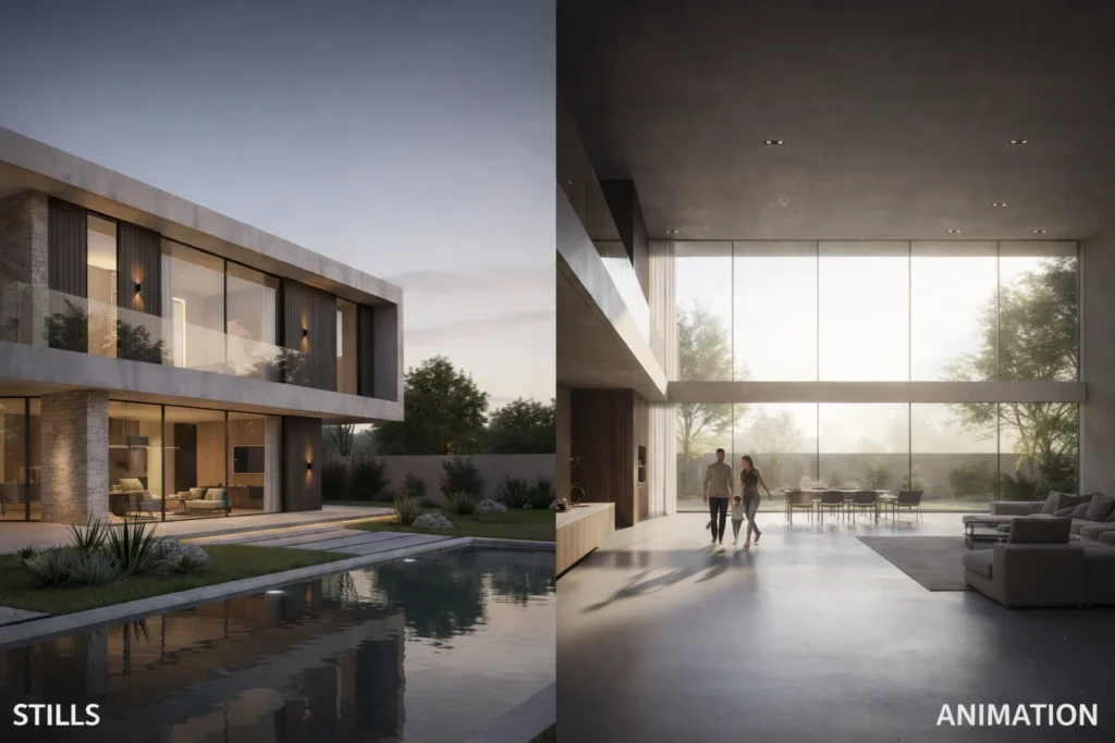 Animation vs Stills: When to Use What for Real Estate Marketing