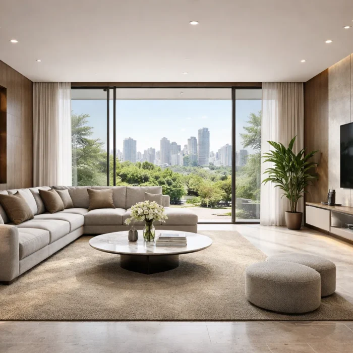 3D Architectural Visualization for Living Room Design in Mumbai