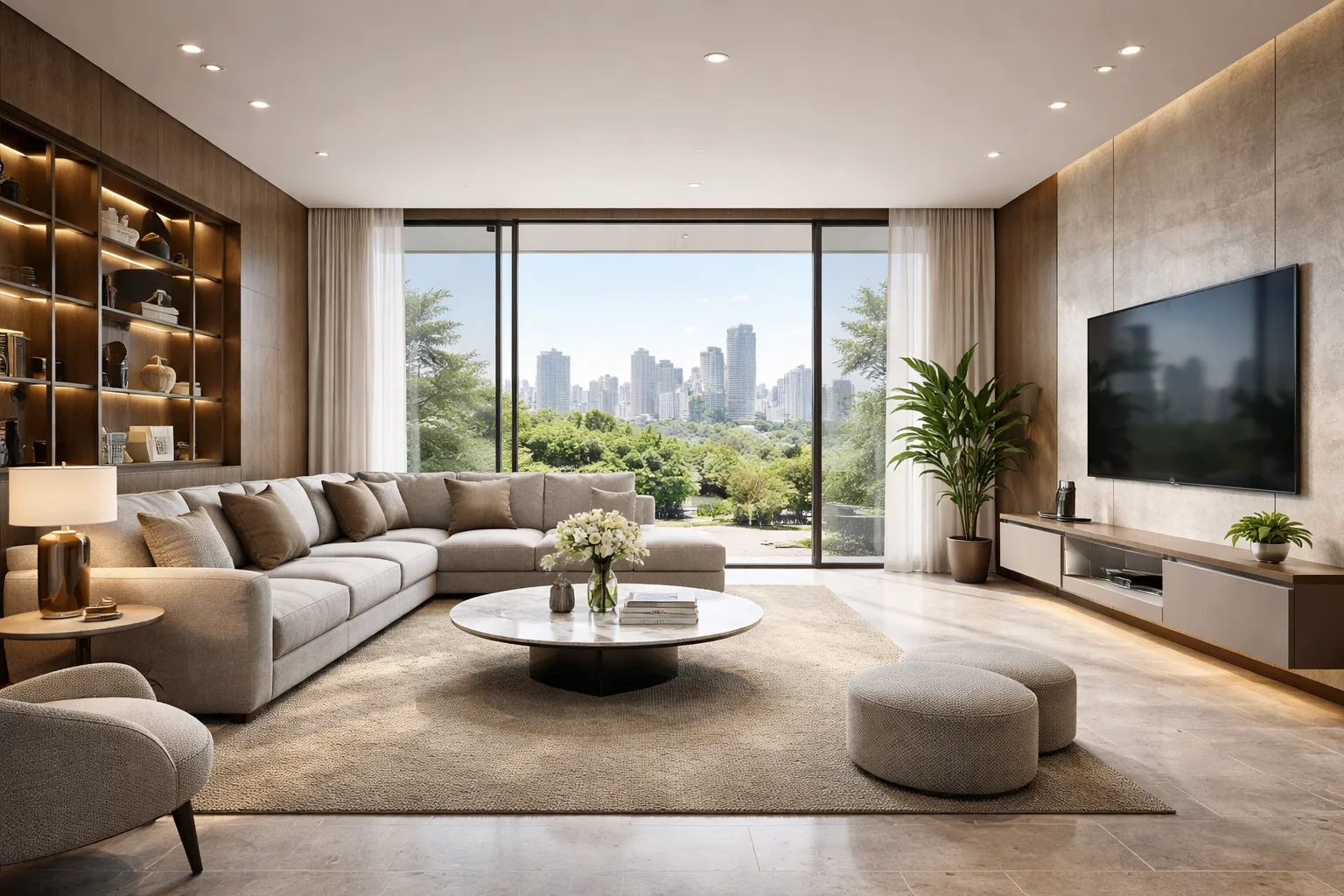 3D Architectural Visualization for Living Room Design in Mumbai