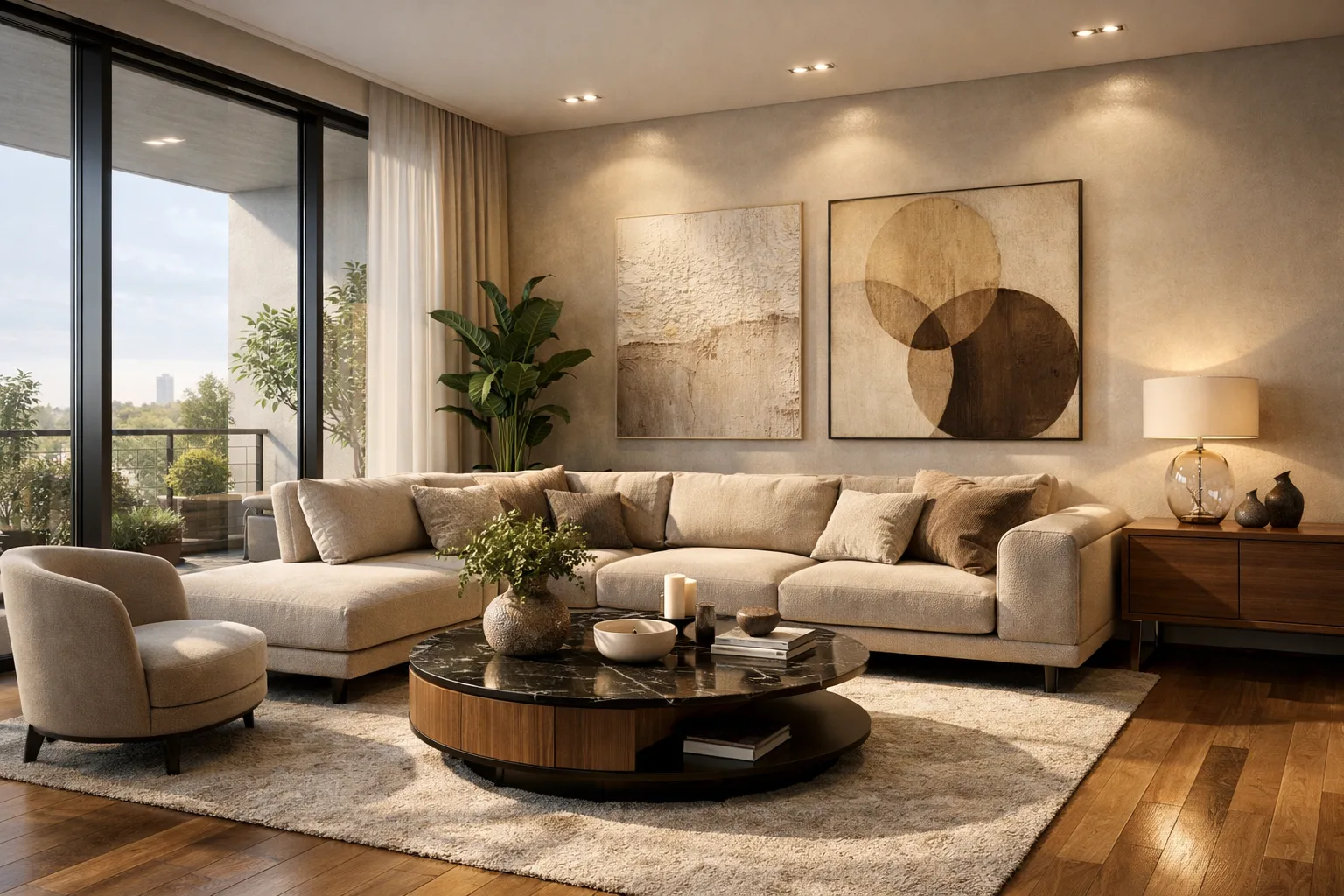 Realistic Living Room Designs with 3D Architectural Visualization Services