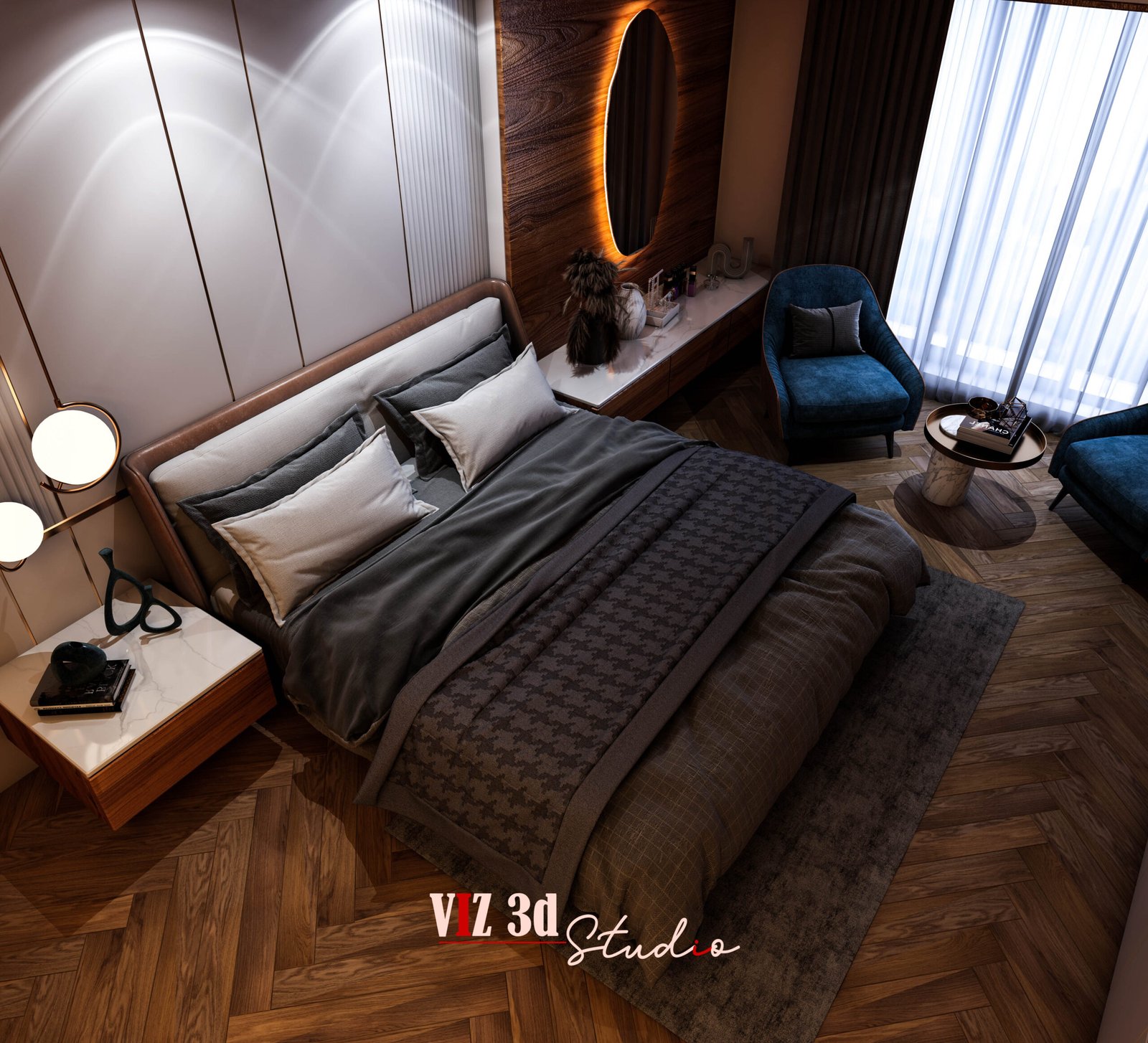Master Bedroom Interior Visualization Mumbai | Luxury Residential 3D Visualization