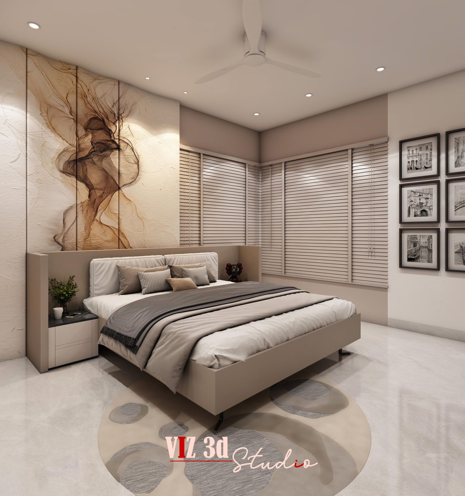 Master Bedroom 3D Interior Visualization Pune
